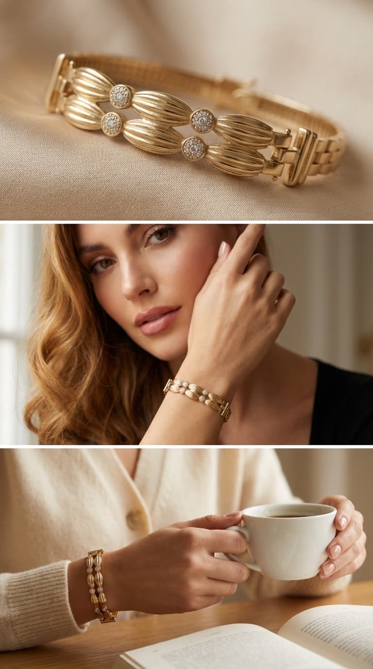 Taş detaylı kelepçe